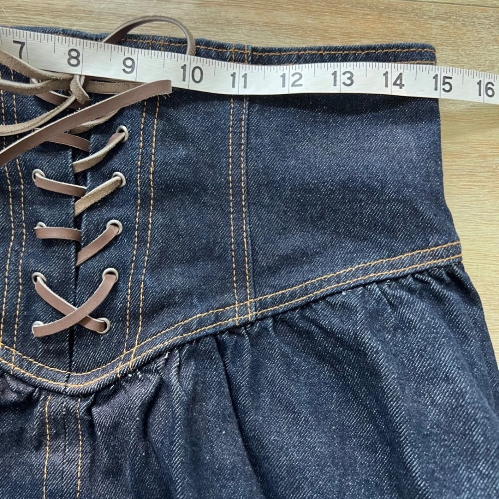 Pilcro Dark Blue A-Line Denim Skirt - Picture 7 of 7